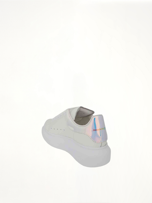 Larry Oversized Heel Sneaker in White/Shock Pink