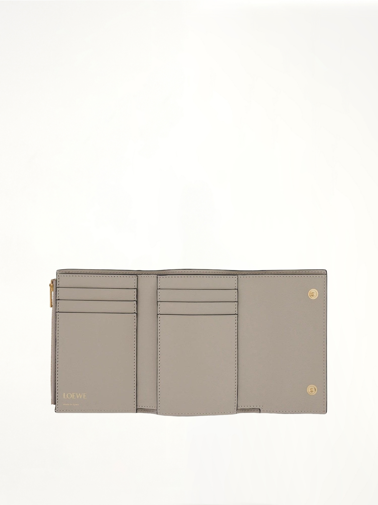 Repeat Small Vertical Wallet in Embossed Calfskin in Light Oat