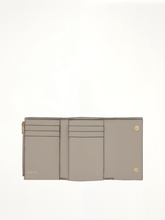 Repeat Small Vertical Wallet in Embossed Calfskin in Light Oat