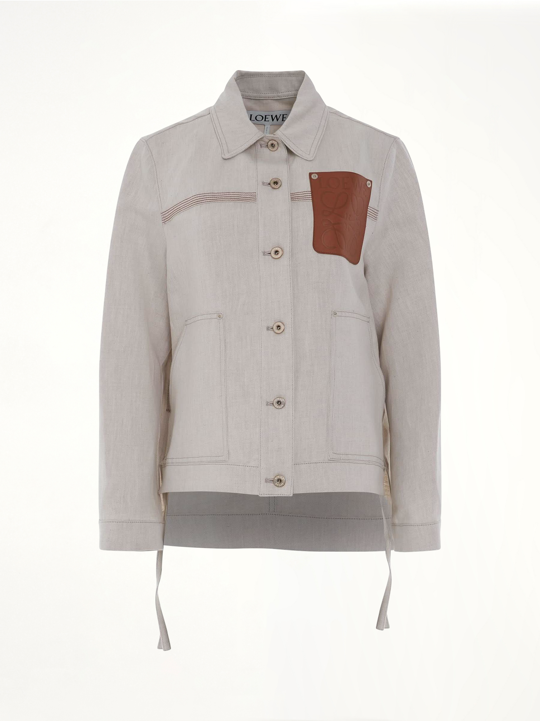 Linen Workwear Jacket in Ecru