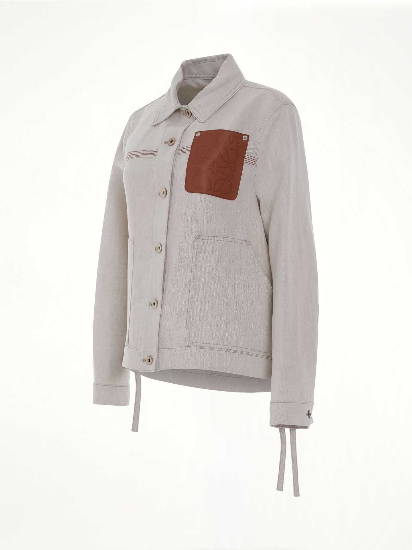 Linen Workwear Jacket in Ecru