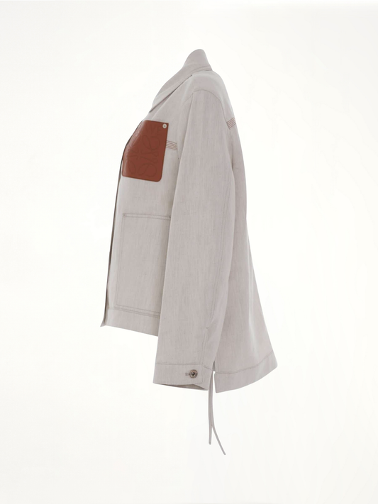Linen Workwear Jacket in Ecru