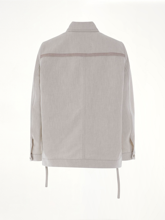 Linen Workwear Jacket in Ecru