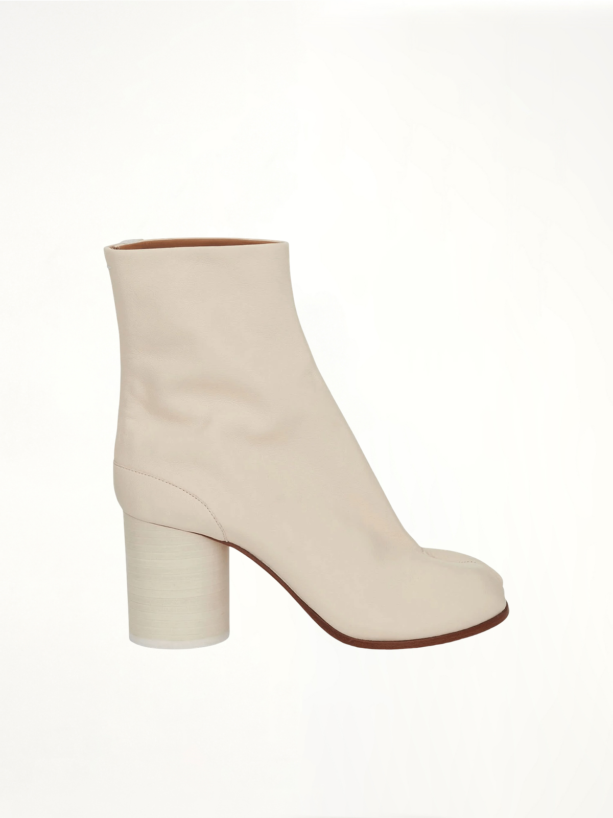 Tabi Ankle Boots 8cm Heel in White Side View | MAISON MARGIELA