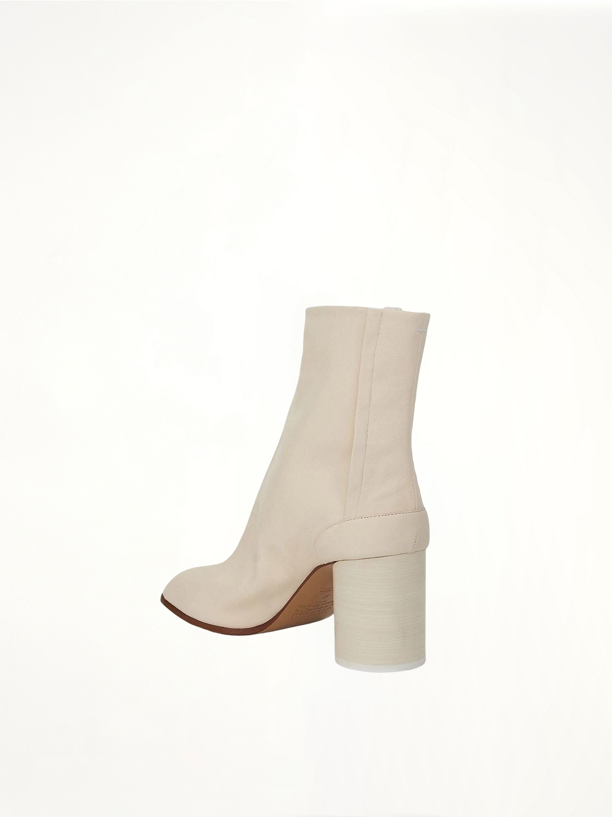 Tabi Ankle Boots 8cm Heel in White Back View | MAISON MARGIELA