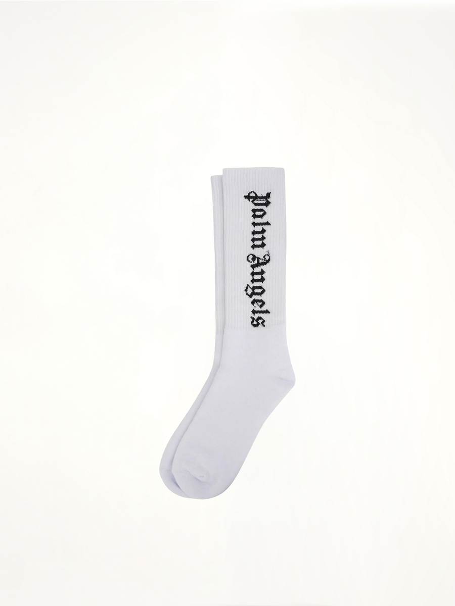 Vertical Logo Socks in White/Black