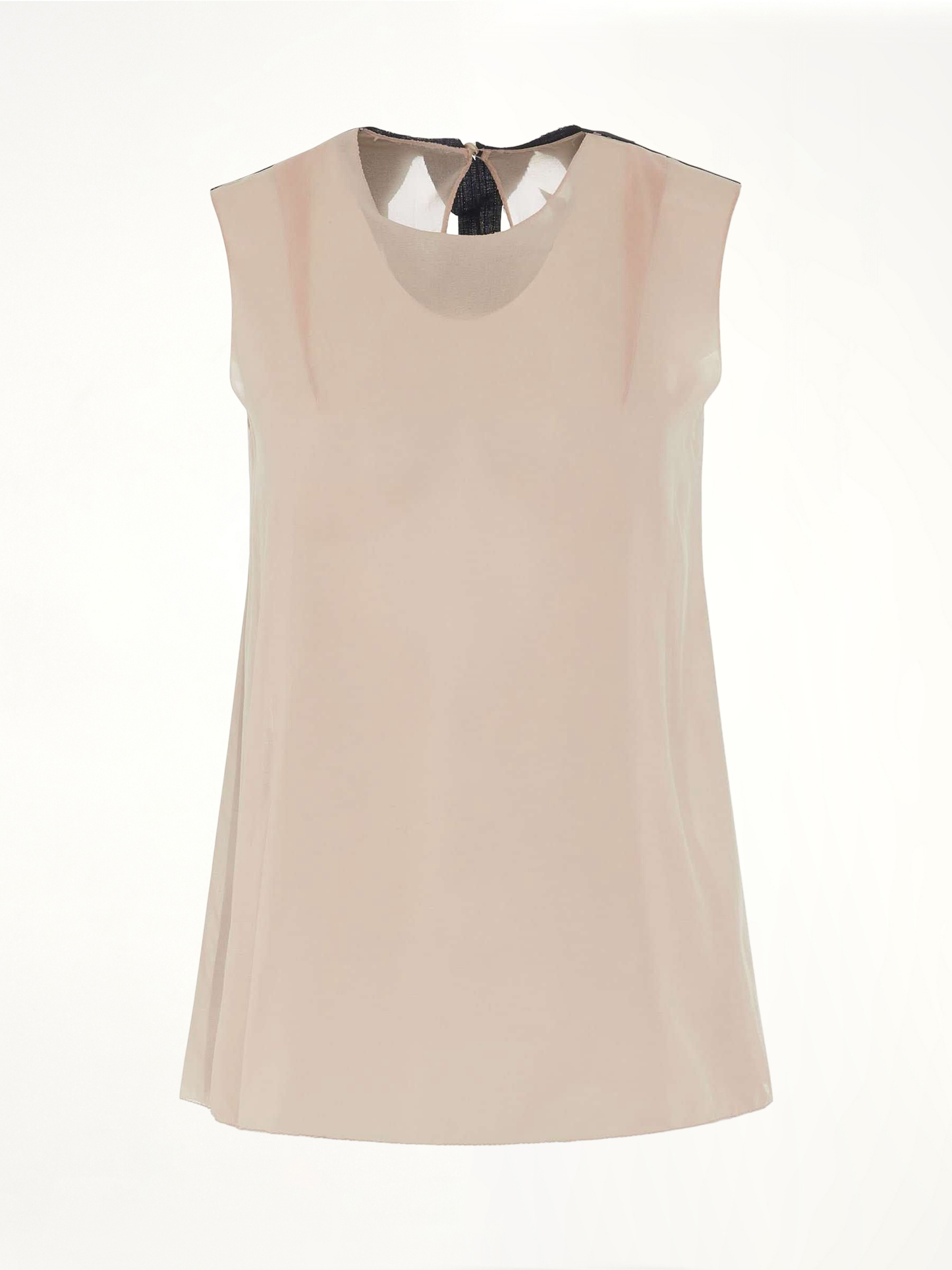 Silk Blend Short Sleeve Top in Skin