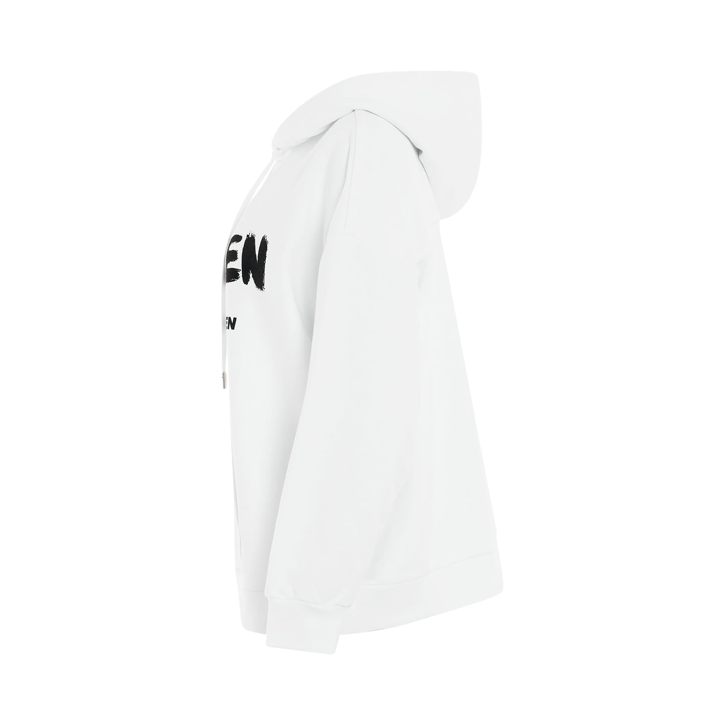 Graffiti Logo Print Hoodie in White/Black