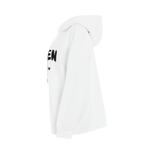 Graffiti Logo Print Hoodie in White/Black