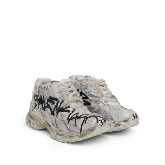 Runner Graffiti Sneakers in White/Black