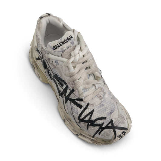 Runner Graffiti Sneakers in White/Black