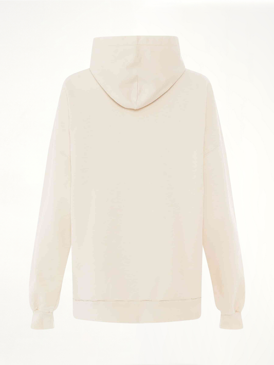 Scissors Crest Embroidered Wide Fit Hoodie in Cream