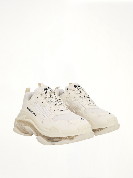 Triple S Clear Sole Sneakers in Light Beige