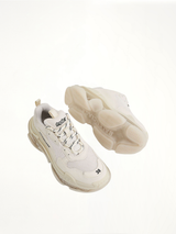 Triple S Clear Sole Sneakers in Light Beige Top View | BALENCIAGA