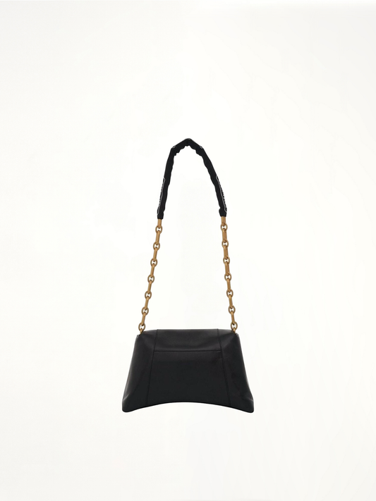 Downtown Small Shoulder Bag with Chain in Black