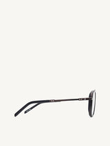 Black Matte Squared Sunglasses with Gradient Smoke Black Lens
