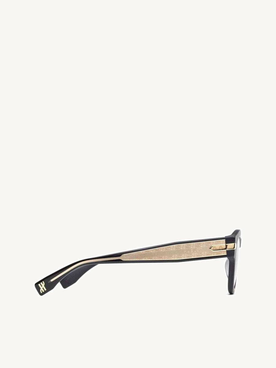 Black Matte Rounded Key Sunglasses with Green Lens