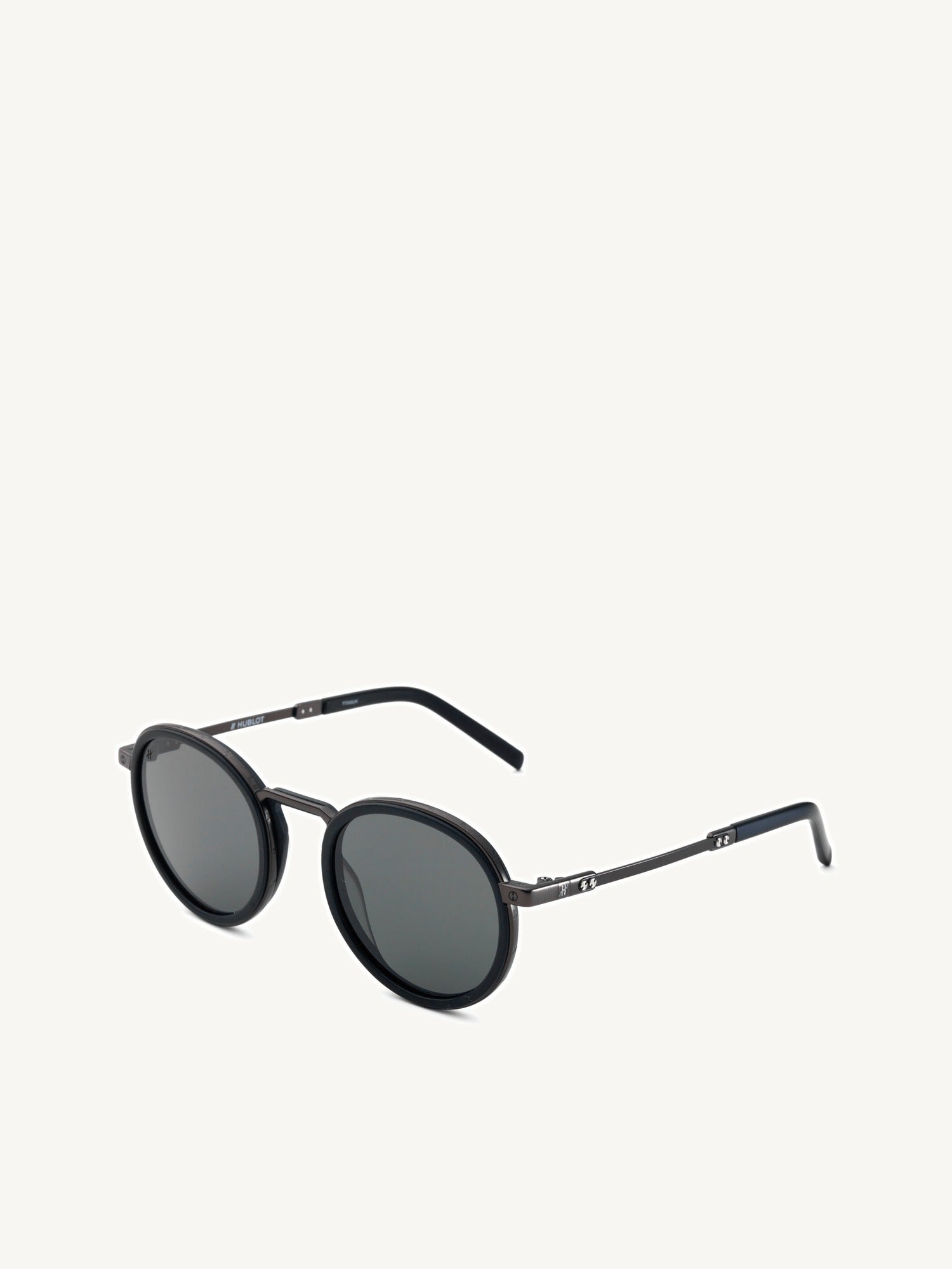 Black Matte Rounded Sunglasses with Solid Smoke Lens