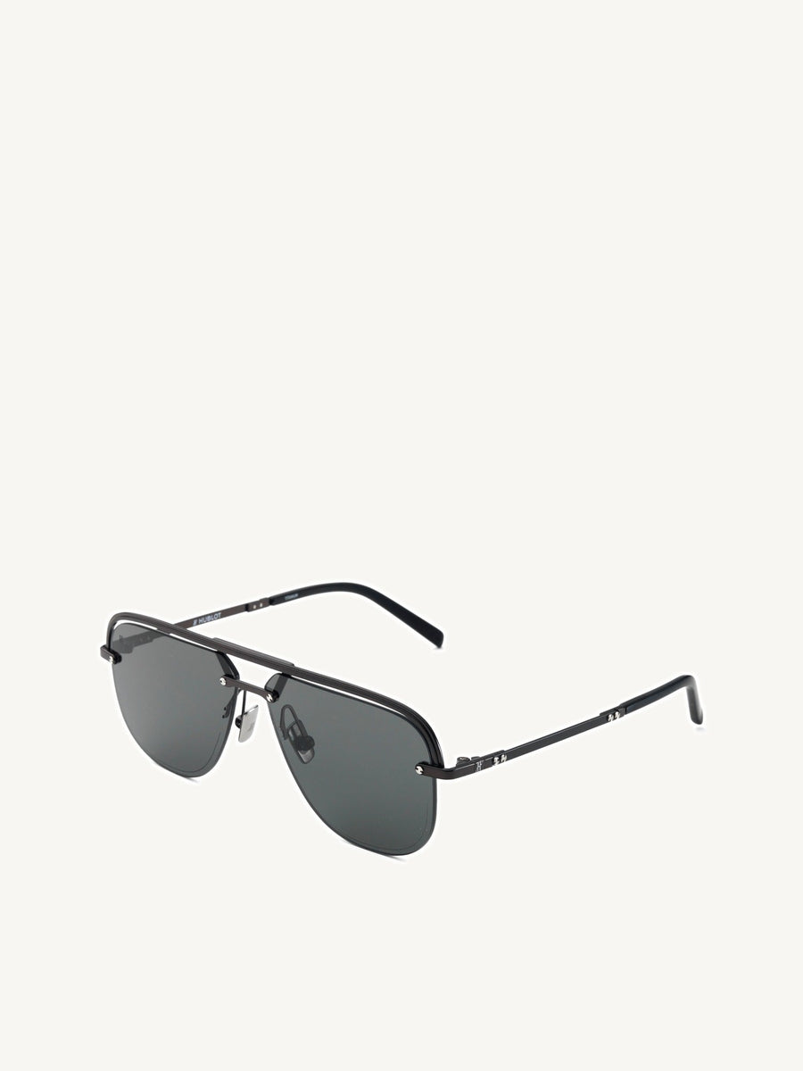Black Matte Aviator Sunglasses with Solid Smoke Lens