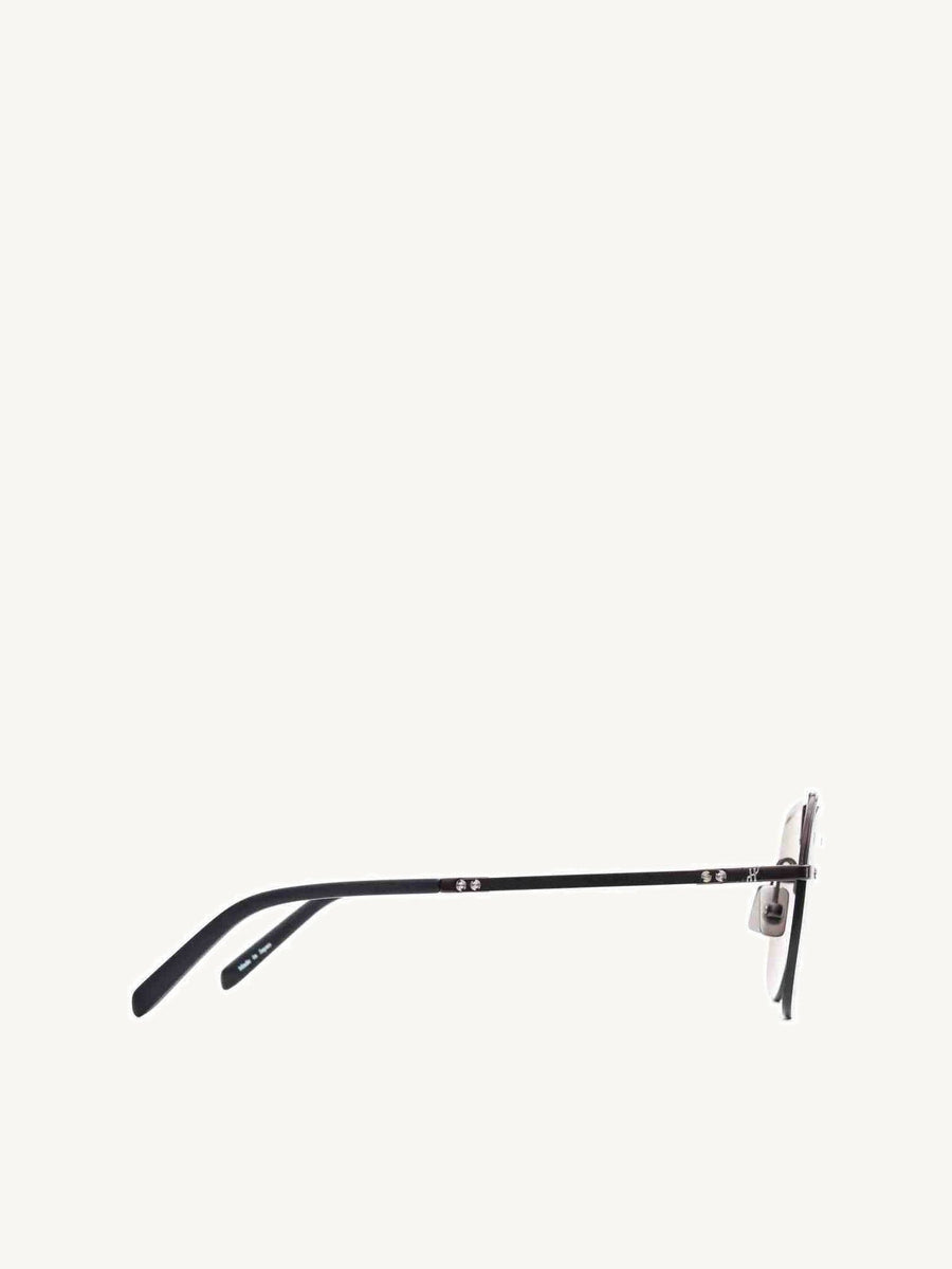Black Matte Aviator Sunglasses with Solid Smoke Lens