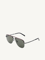 Gun Matte Aviator Sunglasses with Green Lens
