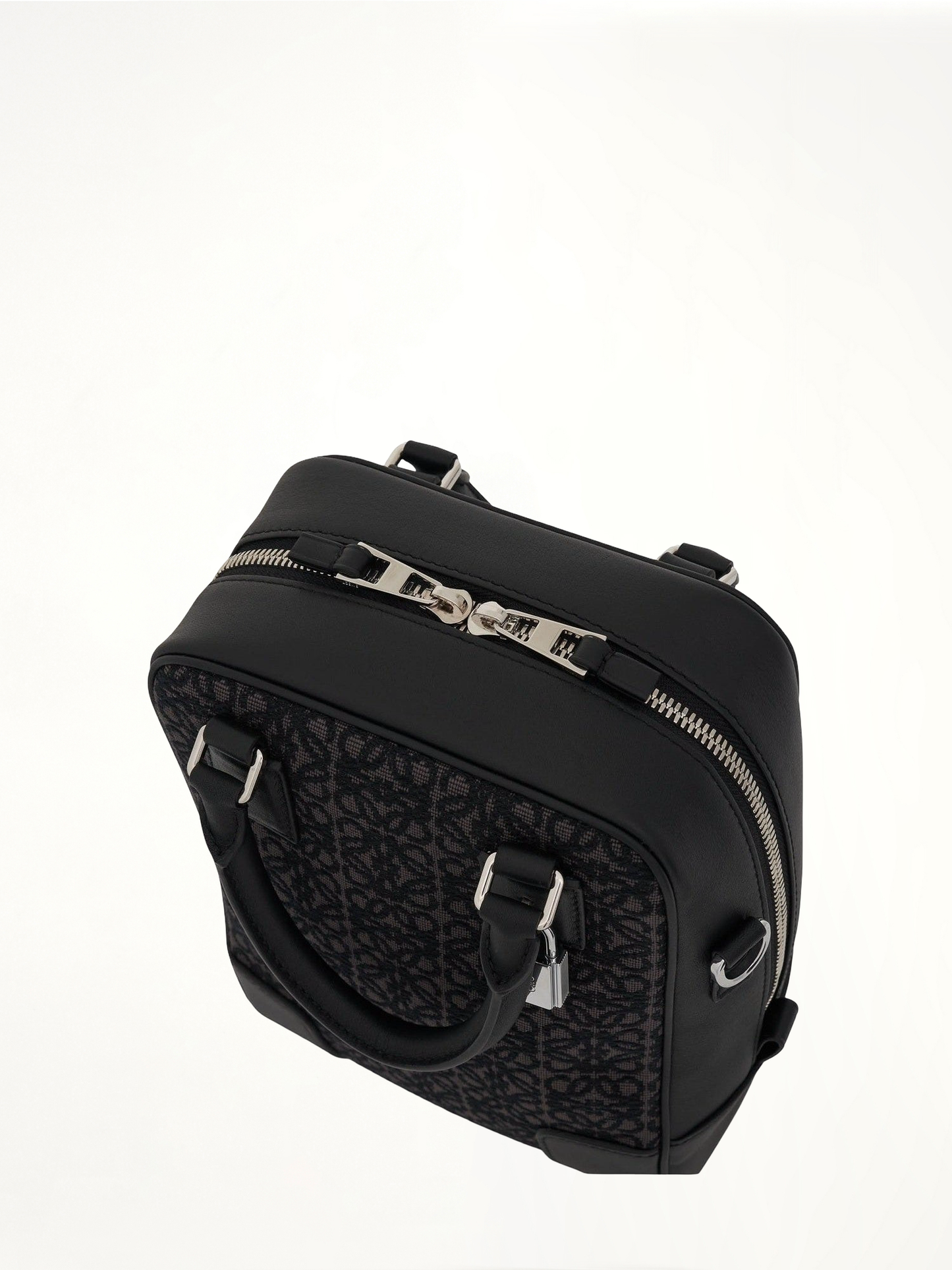 Amazona 15 Vertical Anagram in Jacquard and Calfskin in Anthracite