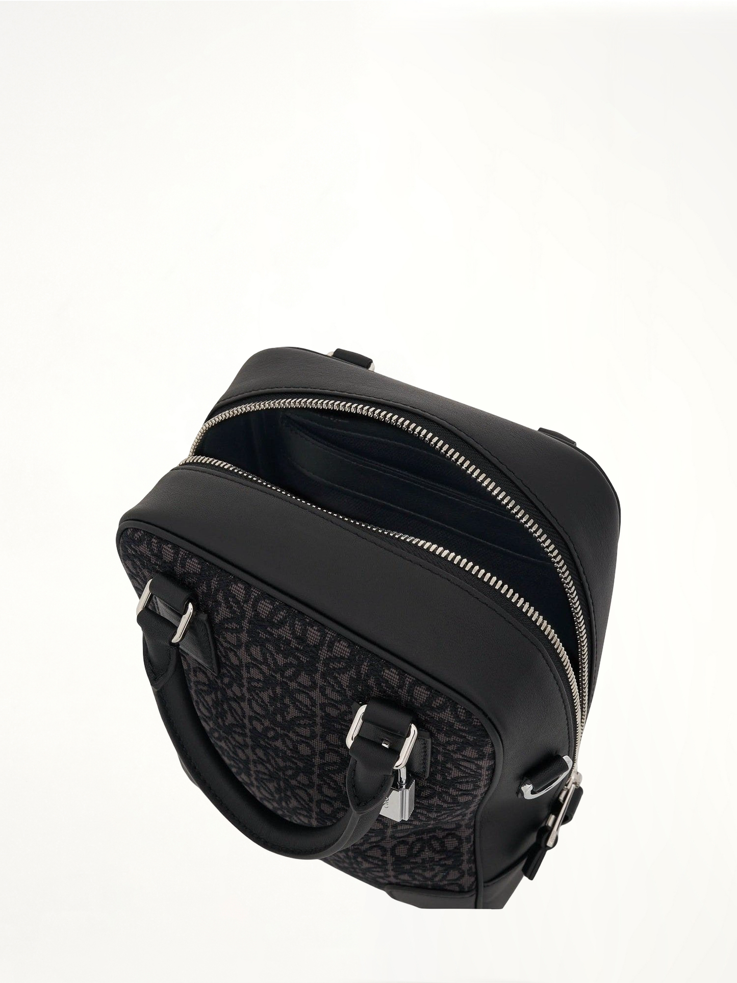 Amazona 15 Vertical Anagram in Jacquard and Calfskin in Anthracite