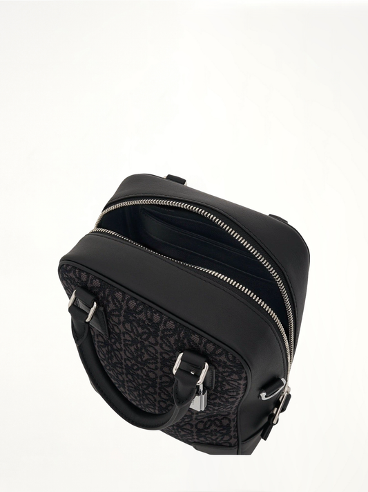 Amazona 15 Vertical Anagram in Jacquard and Calfskin in Anthracite