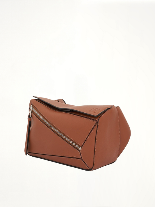 Small Puzzle Bumbag in Classic Calfskin in Tan