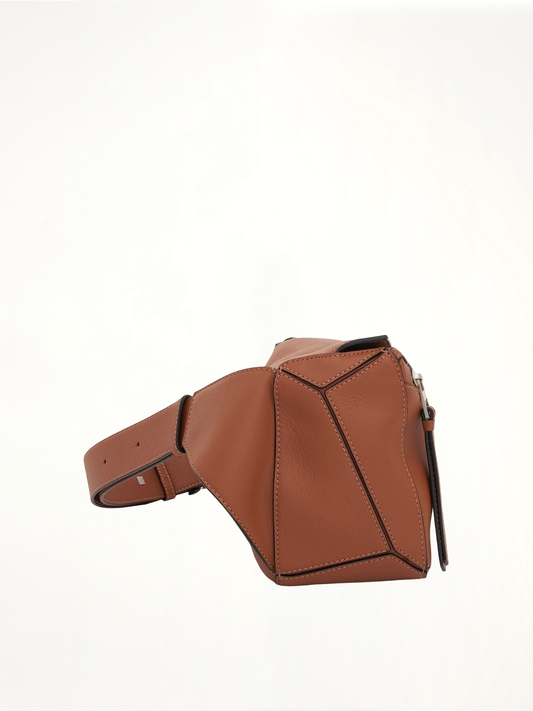 Small Puzzle Bumbag in Classic Calfskin in Tan