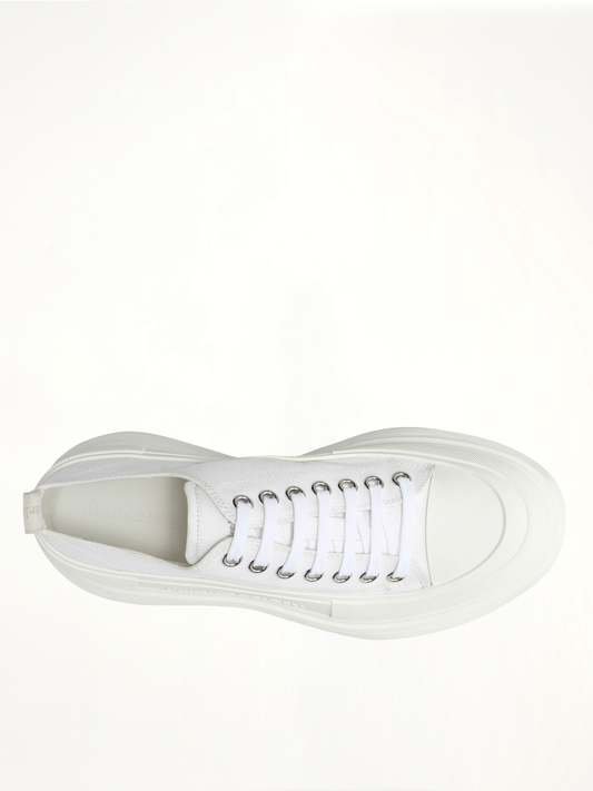 Tread Slick Canvas Lace-Up Shoes in White