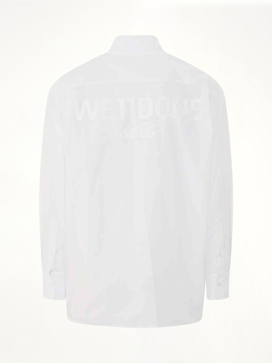 1506 Logo Print Cotton Shirt in White
