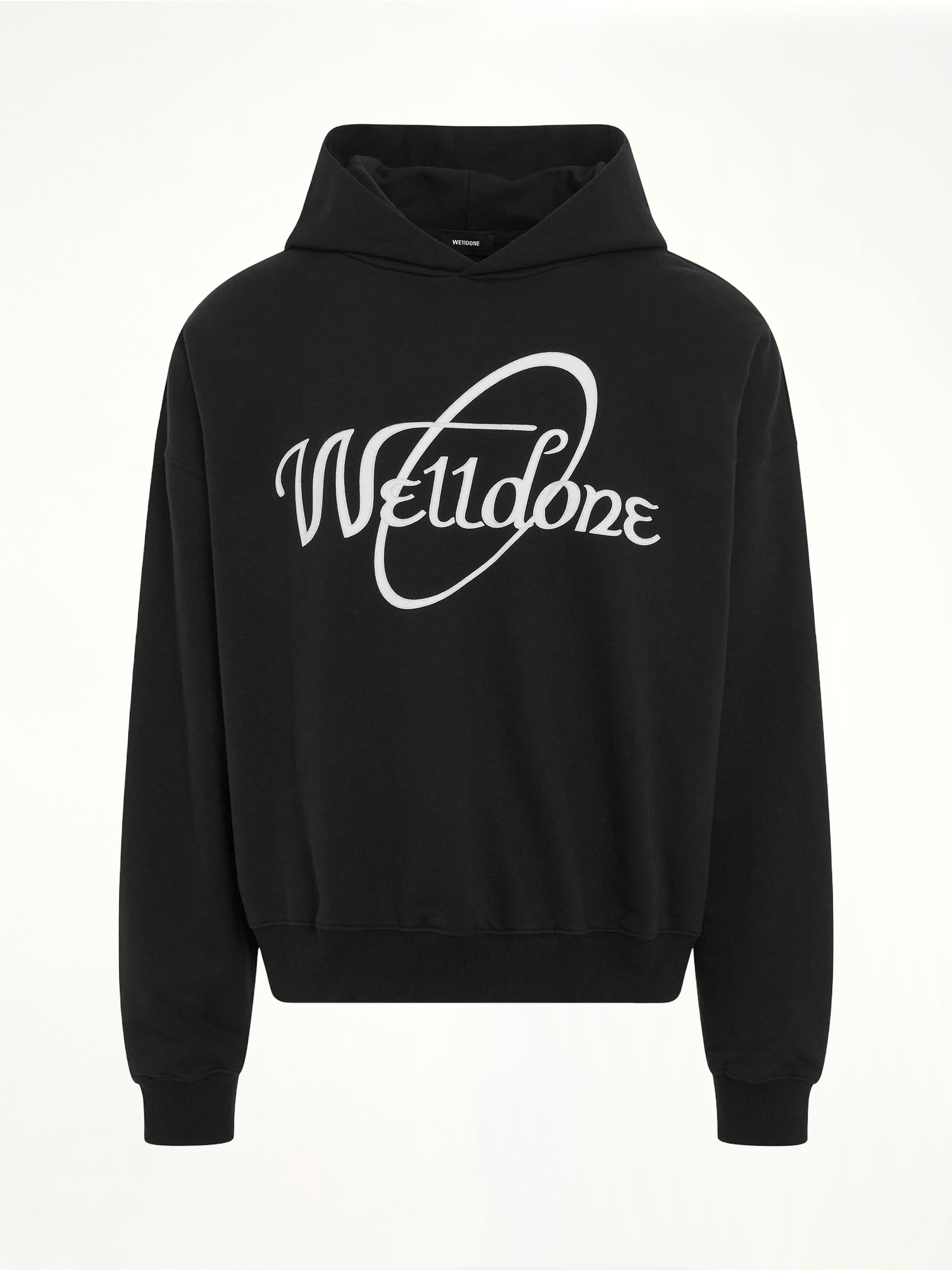 Cursive Circle Logo Hoodie in Black