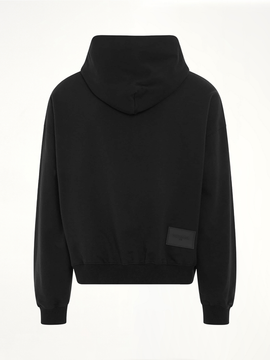 Cursive Circle Logo Hoodie in Black