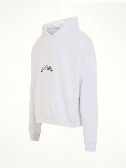 Layered Logo Hoodie in White