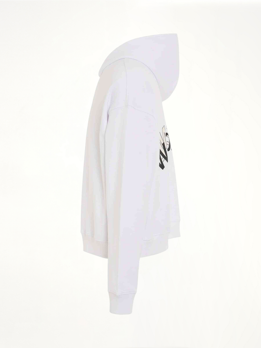 Layered Logo Hoodie in White
