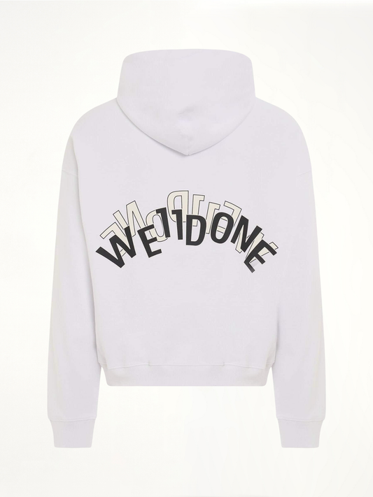 Layered Logo Hoodie in White