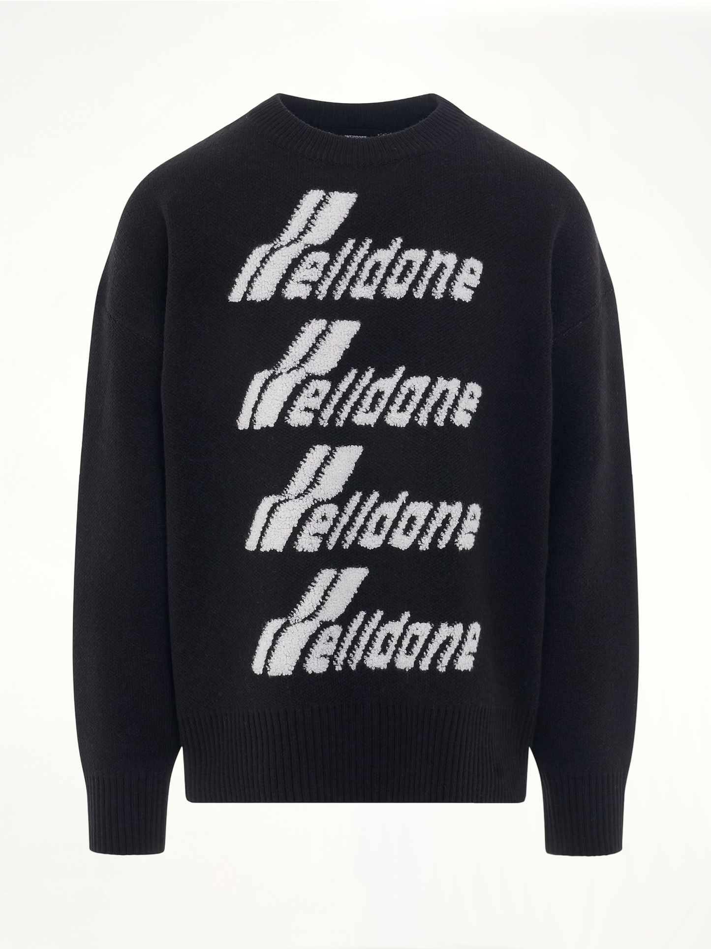 Logo Pile Knit Sweater in Black