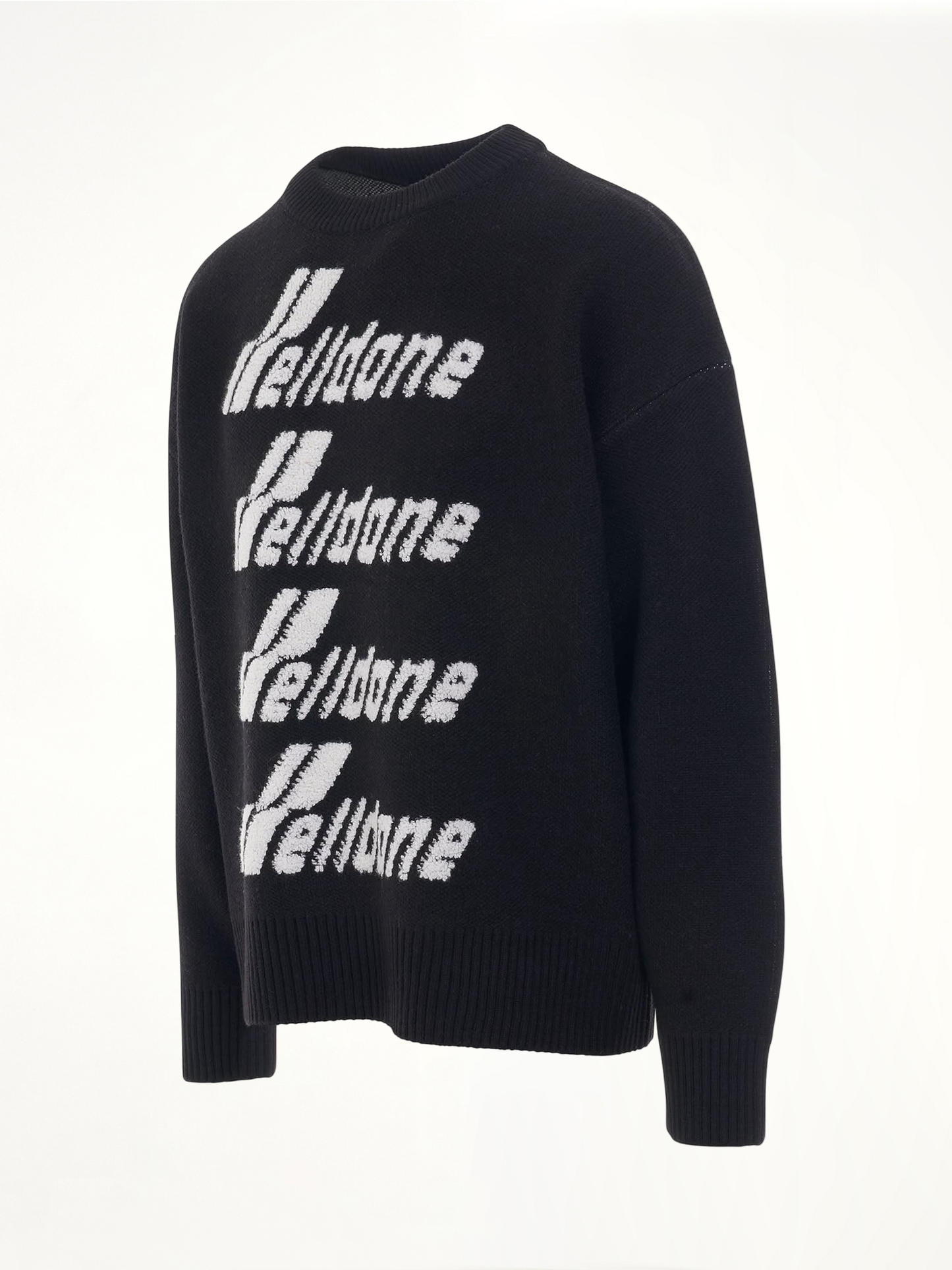 Logo Pile Knit Sweater in Black