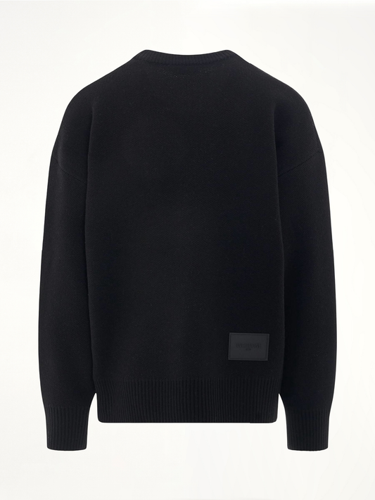 Logo Pile Knit Sweater in Black