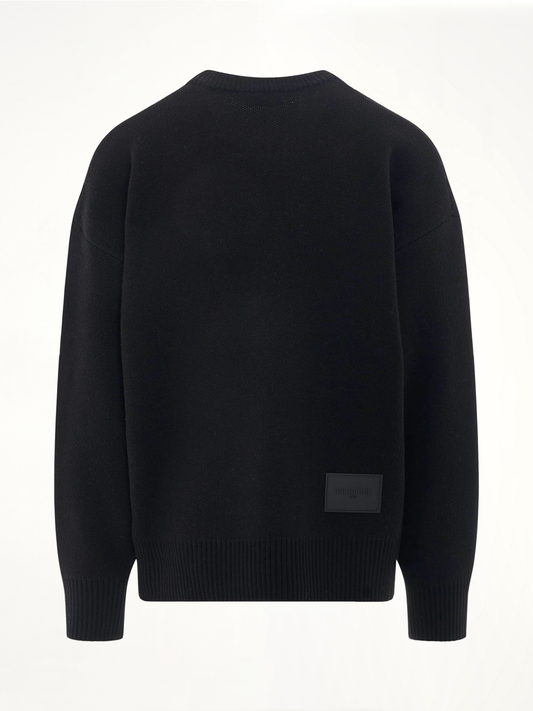 Logo Pile Knit Sweater in Black