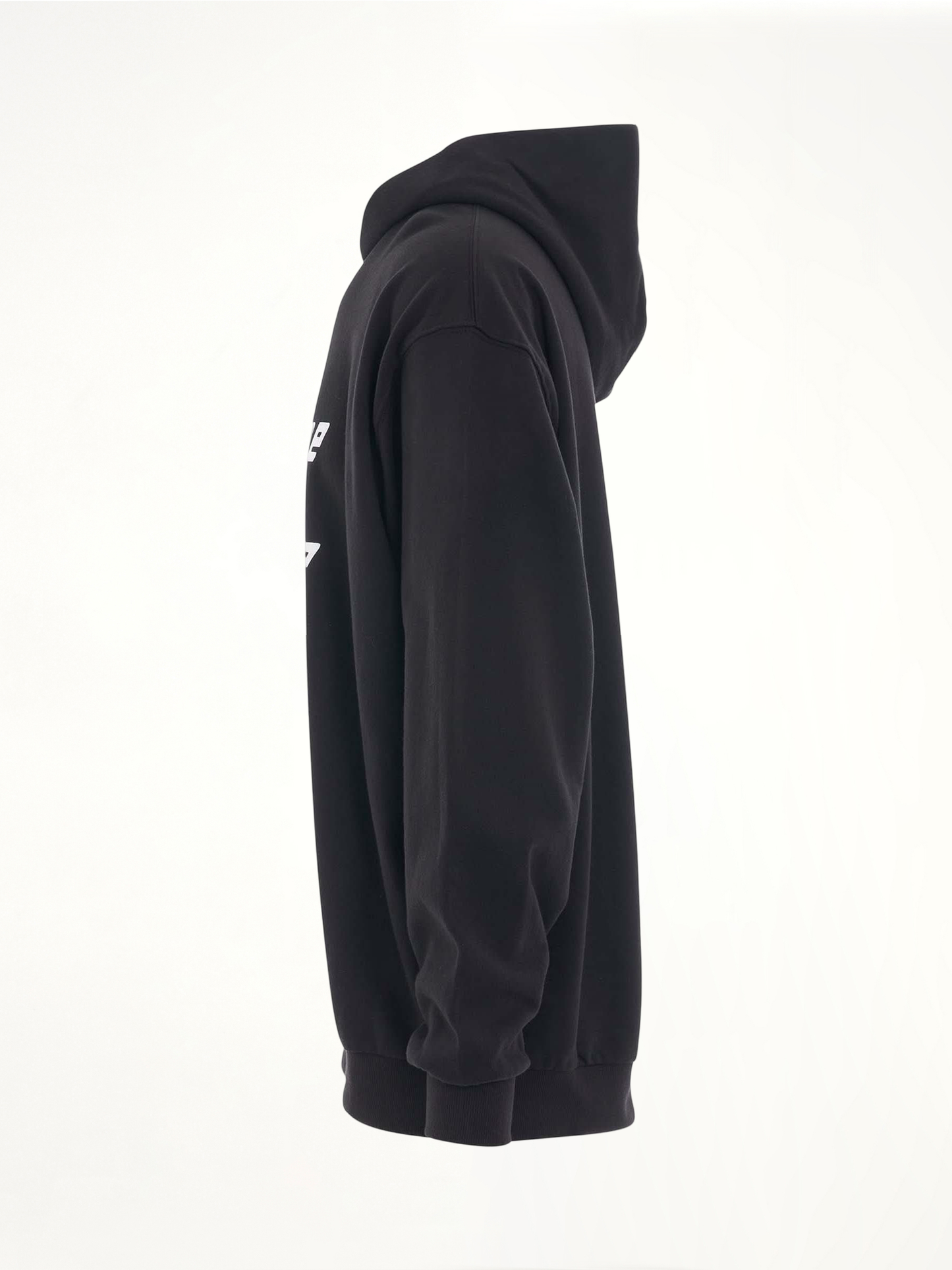 Multiple Front Logo Hoodie in Black