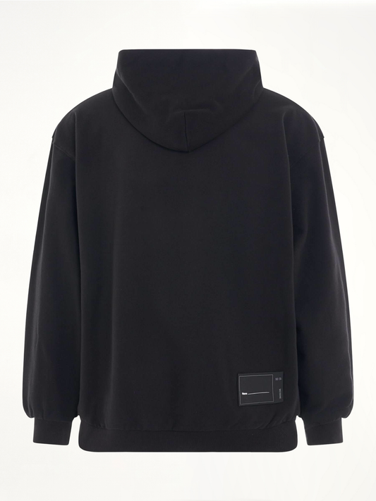 Multiple Front Logo Hoodie in Black
