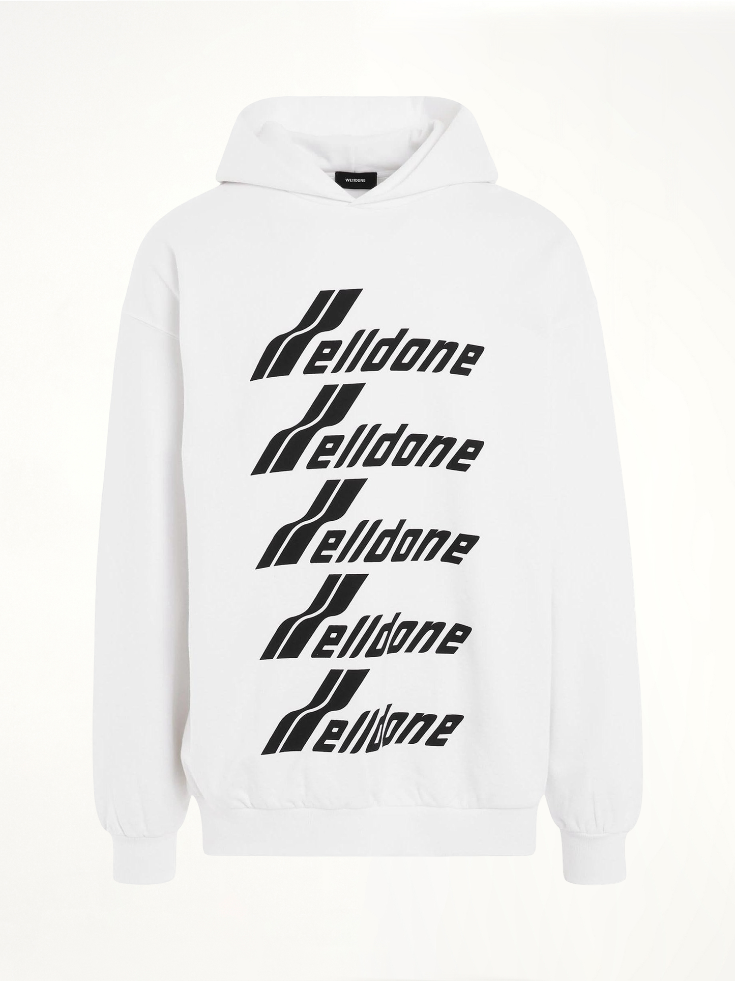 Multiple Front Logo Hoodie in White