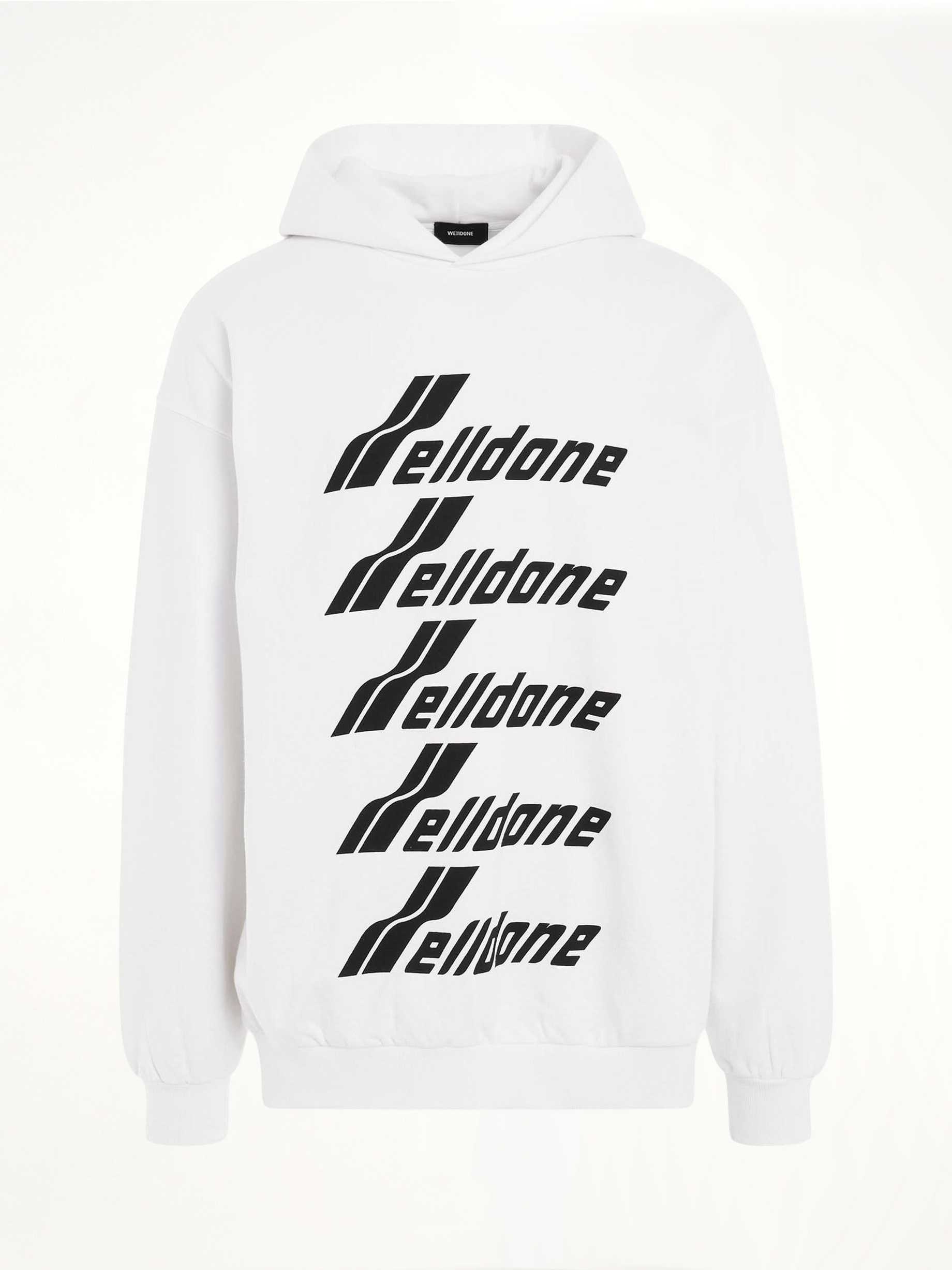 Multiple Front Logo Hoodie in White