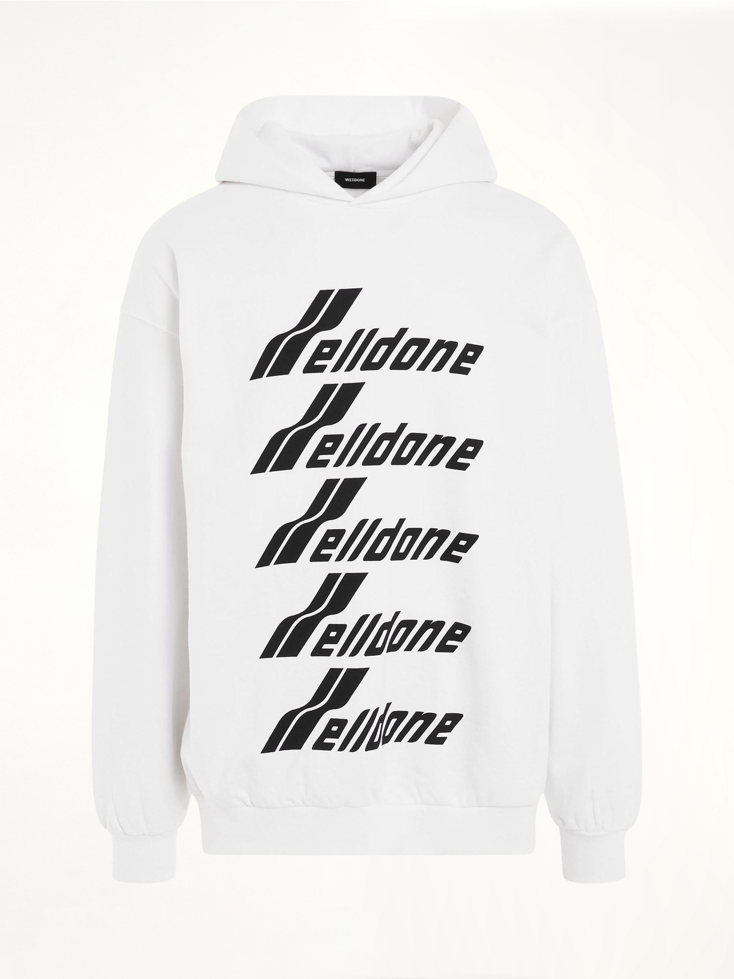 Multiple Front Logo Hoodie in White