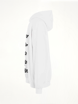 Multiple Front Logo Hoodie in White