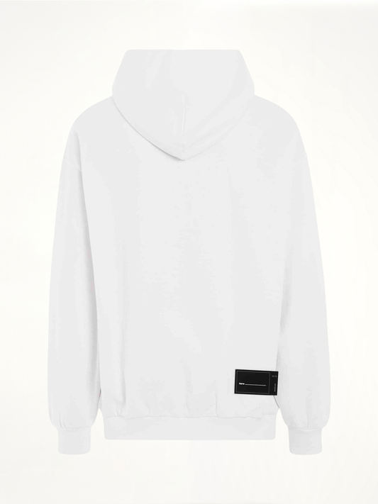 Multiple Front Logo Hoodie in White