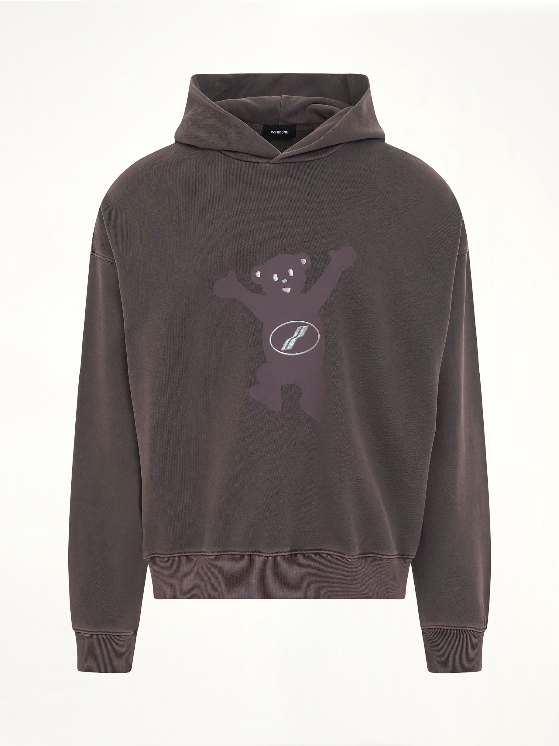 New Teddy Logo Pigment Hoodie in Charcoal