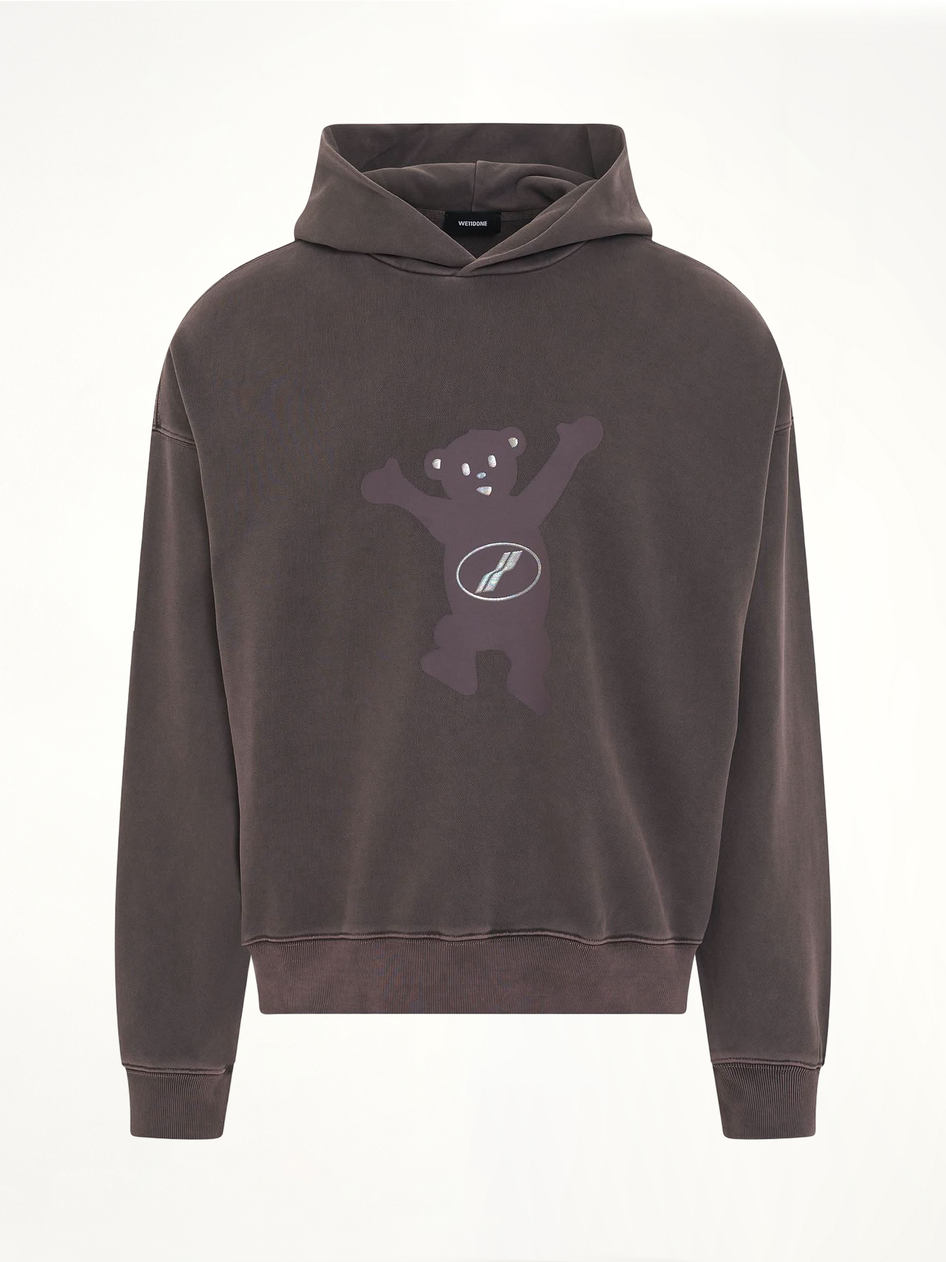 New Teddy Logo Pigment Hoodie in Charcoal